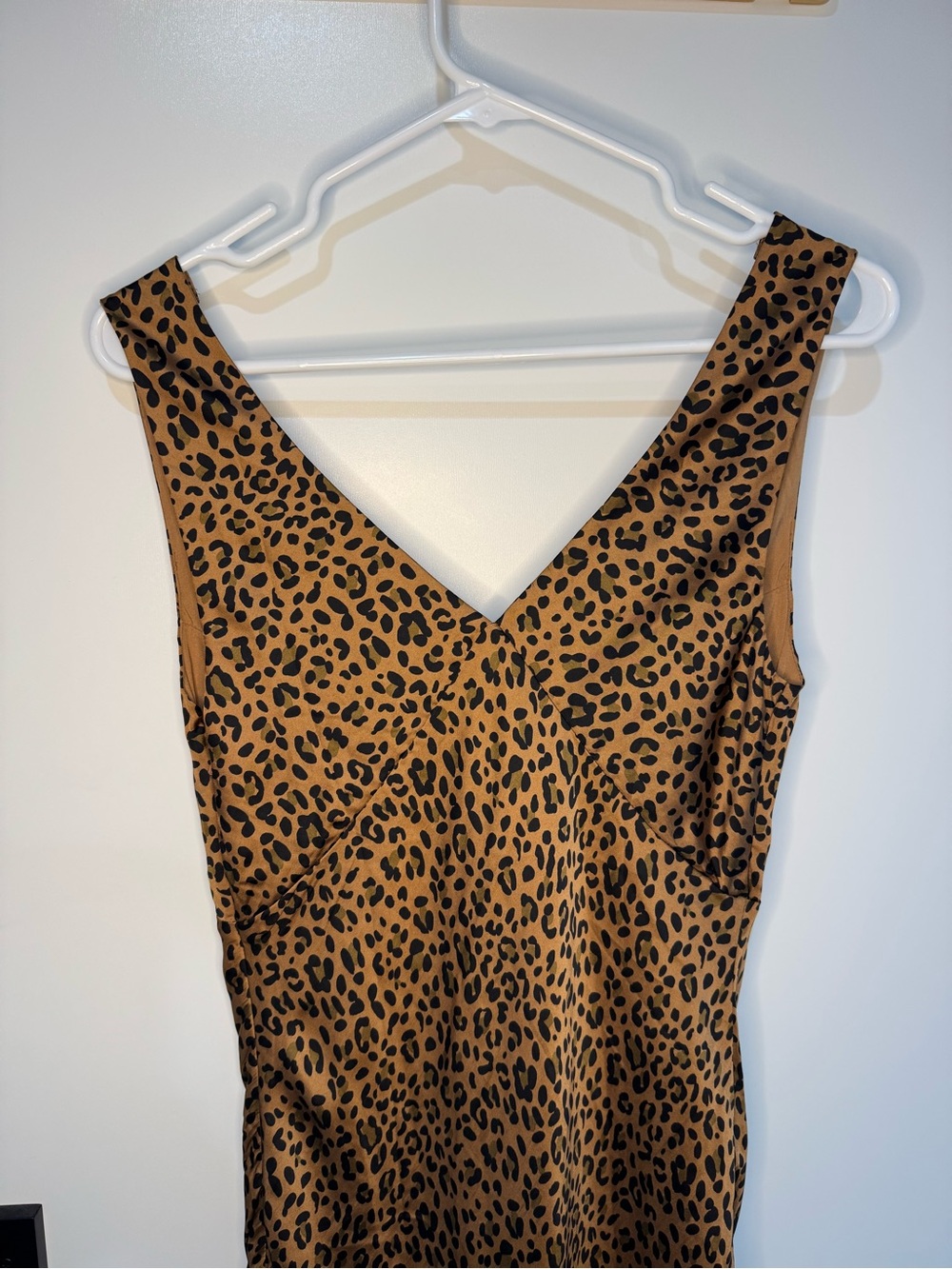 American Eagle Outfitters Leopard Print Satin Midi Slip Dress - Picture 7 of 8